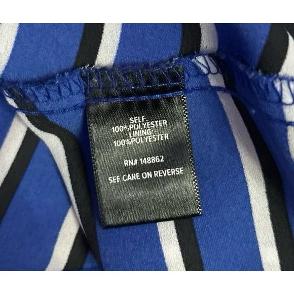 Torrid Plus Size Blue Stripe‎ Georgette Bow Blouse, Size 2/2X - Picture 8 of 8